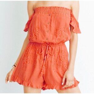 American Eagle Eyelet Off the Shoulder Romper